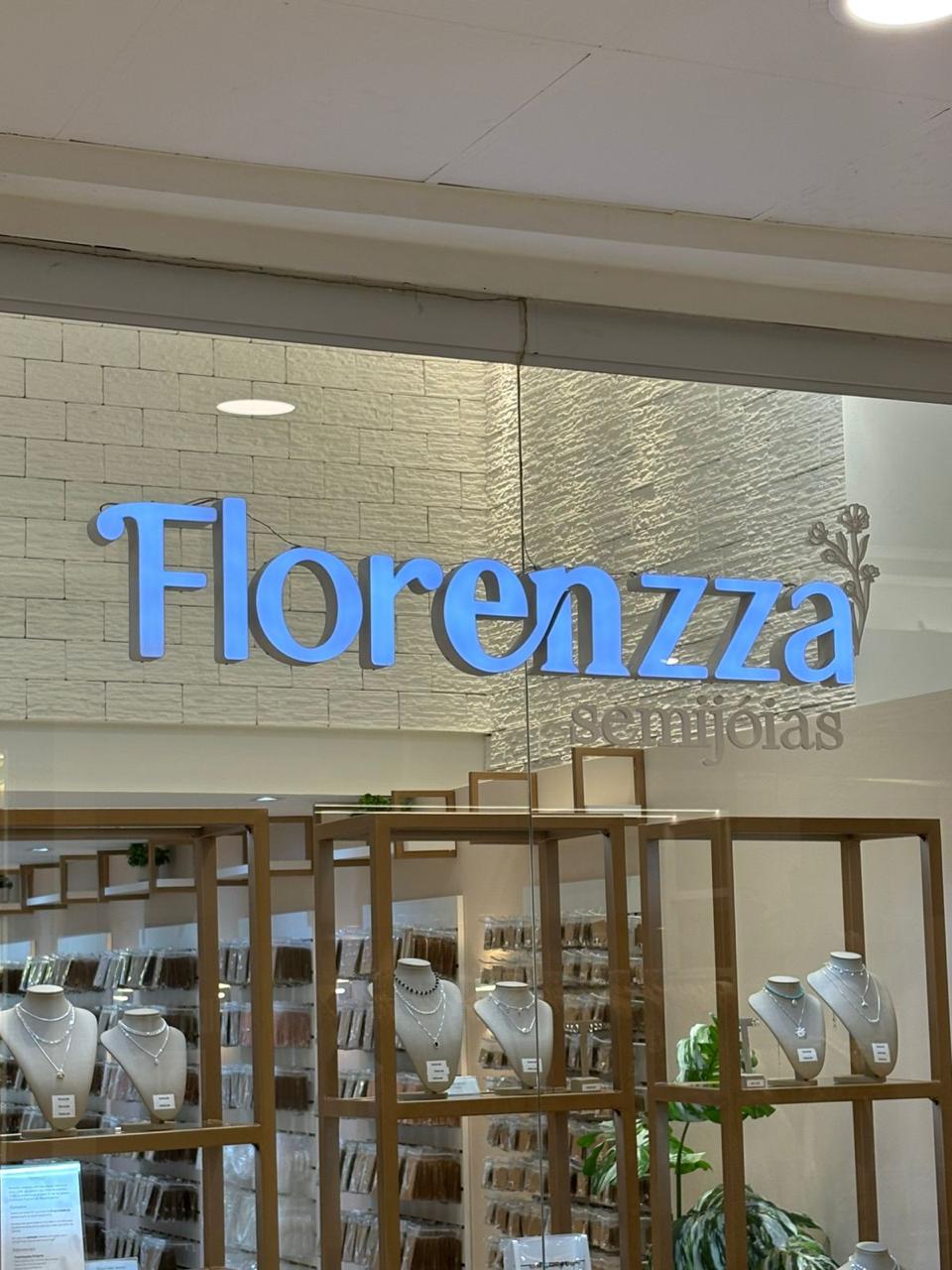 Letras caixa luminosas Florenzza Semijoias — loja em shopping